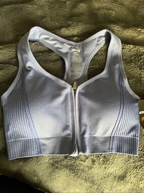 ALO Yoga Lavender Front-Zip Racerback Sports Bra